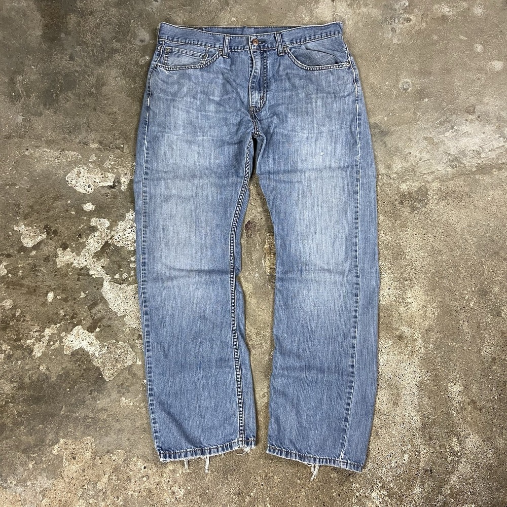 Levi's 505 Jeans Size 34x30 Blue Denim Light Wash Classic Straight Leg Casual